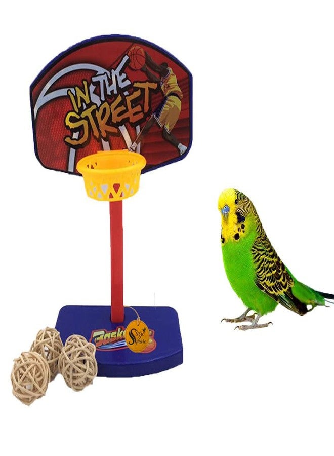 Sage Square Bird Toy, Mini Funny Birdie Basketball Hoop Prop Supplies for Parakeet, Budgie, Cockatiel, Cage Toy - Image 5